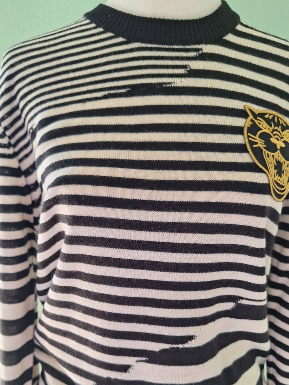 Diesel Black/White Striped Sweater. Size S